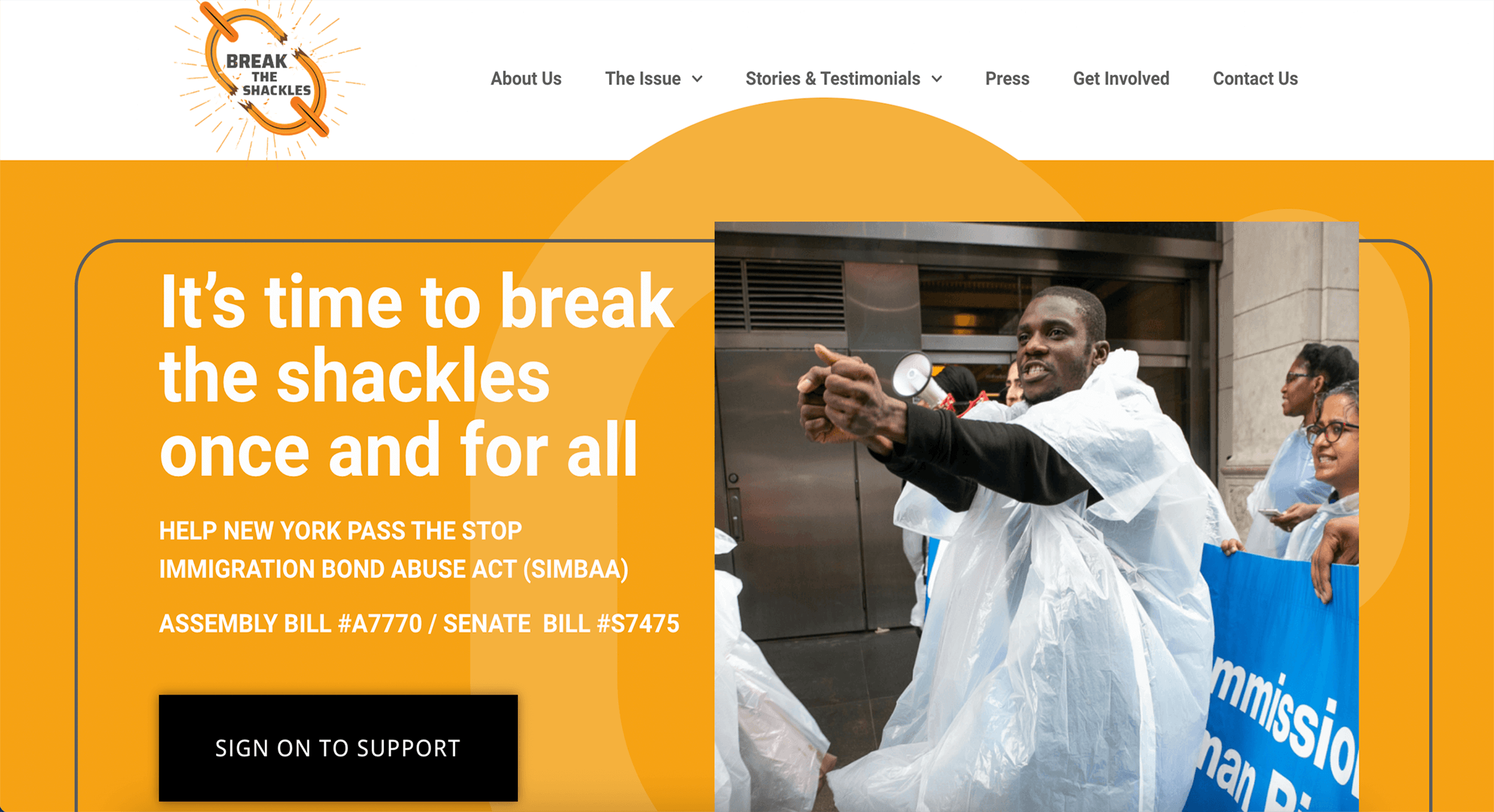 Break the Shackles homepage